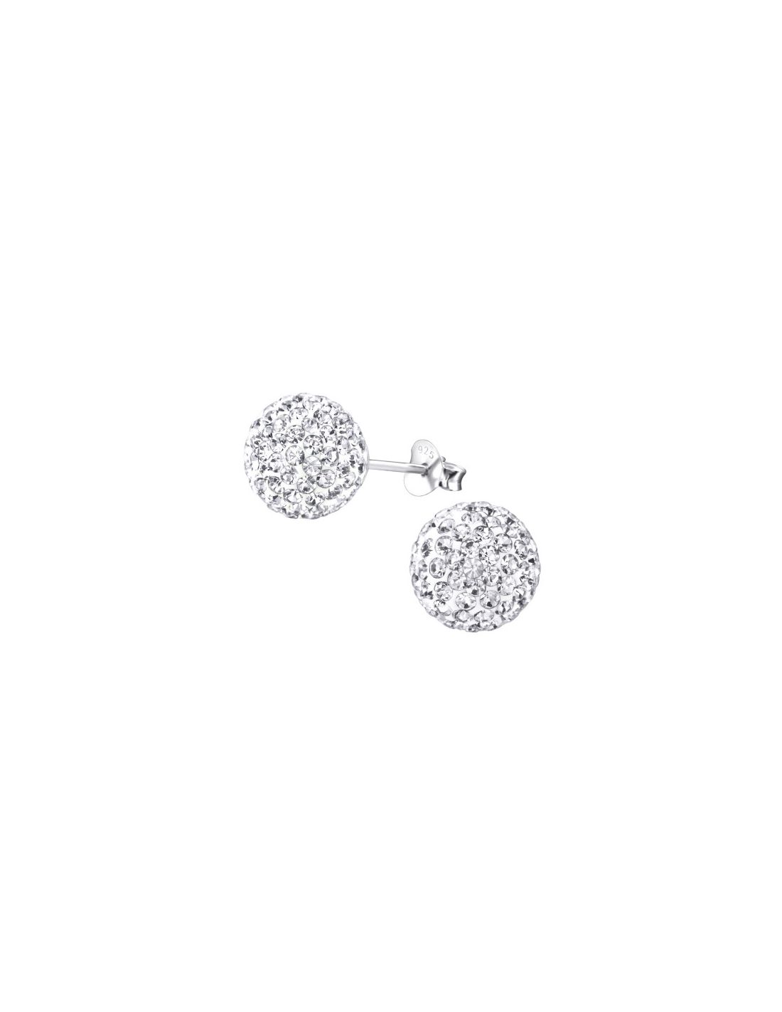 Aros de Plata Ball 10Mm Crystal