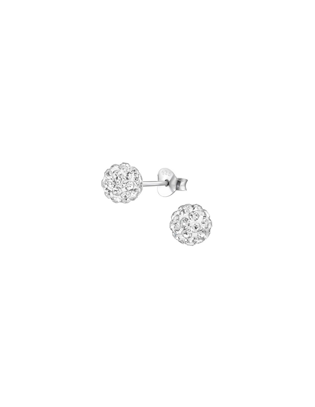 Aros de Plata Ball 6Mm Crystal