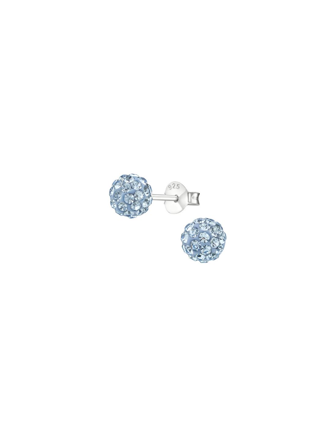 Aros de Plata Ball 6Mm Light Sapphire