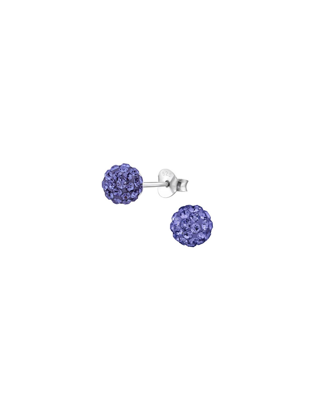 Aros de Plata Ball 6Mm Tanzanite