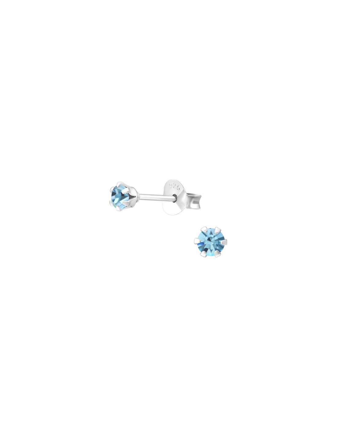Aros de Plata Round 3Mm Aqua Bohemica