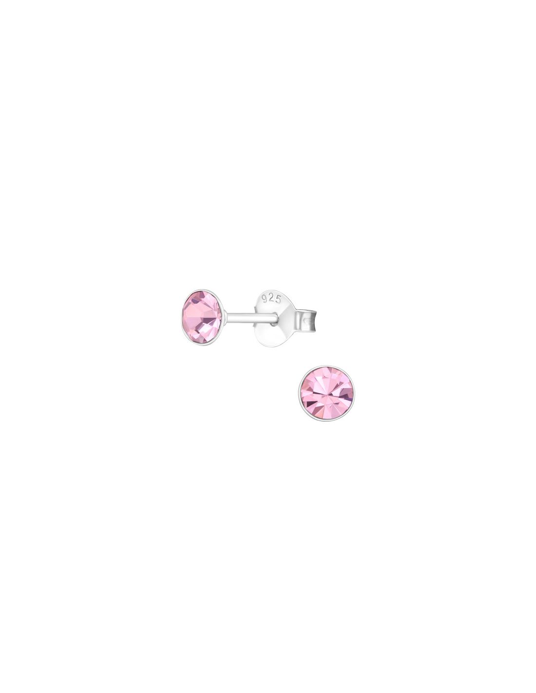 Aros de Plata 4Mm Round Light Rose