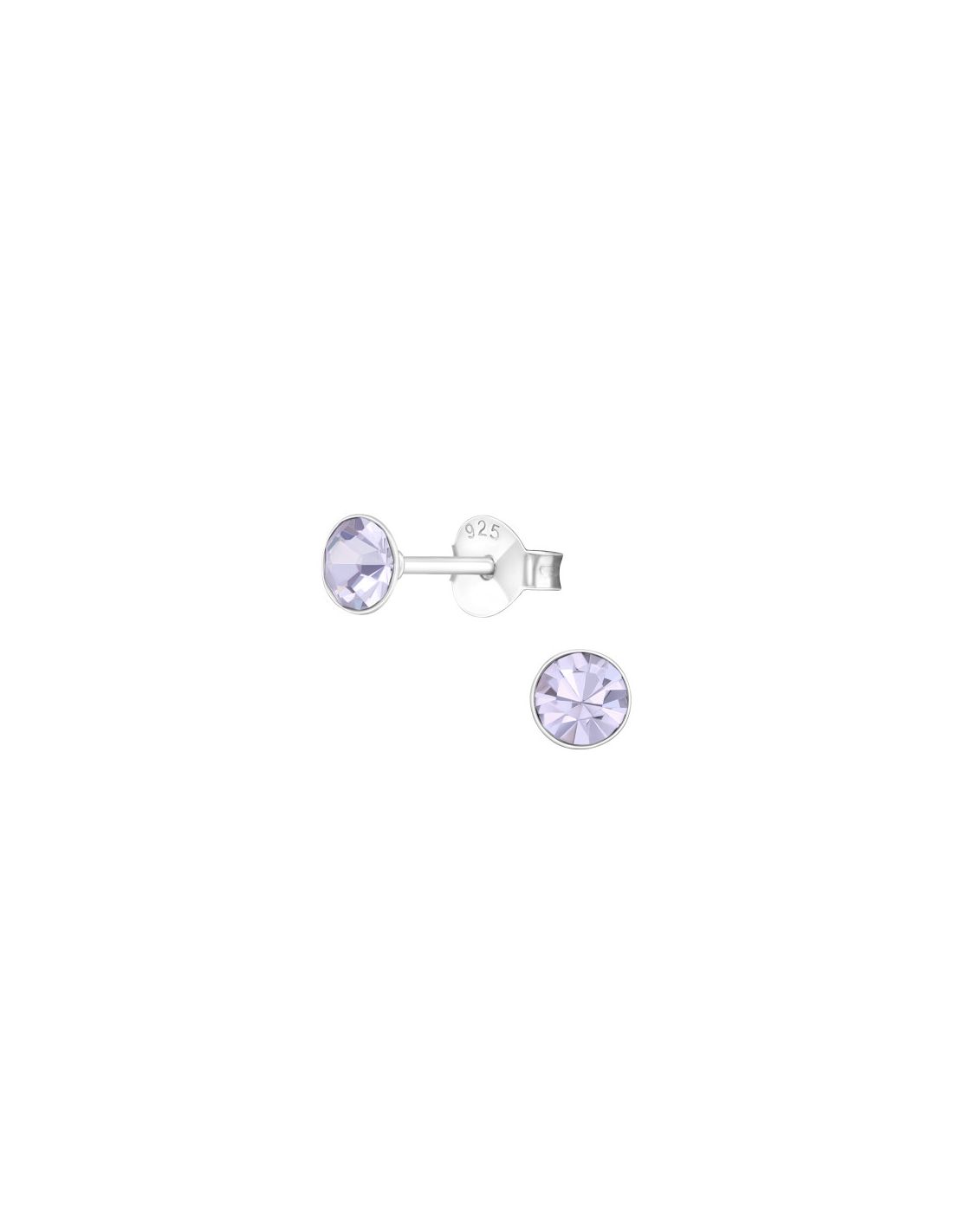 Aros de Plata 4Mm Round Violet