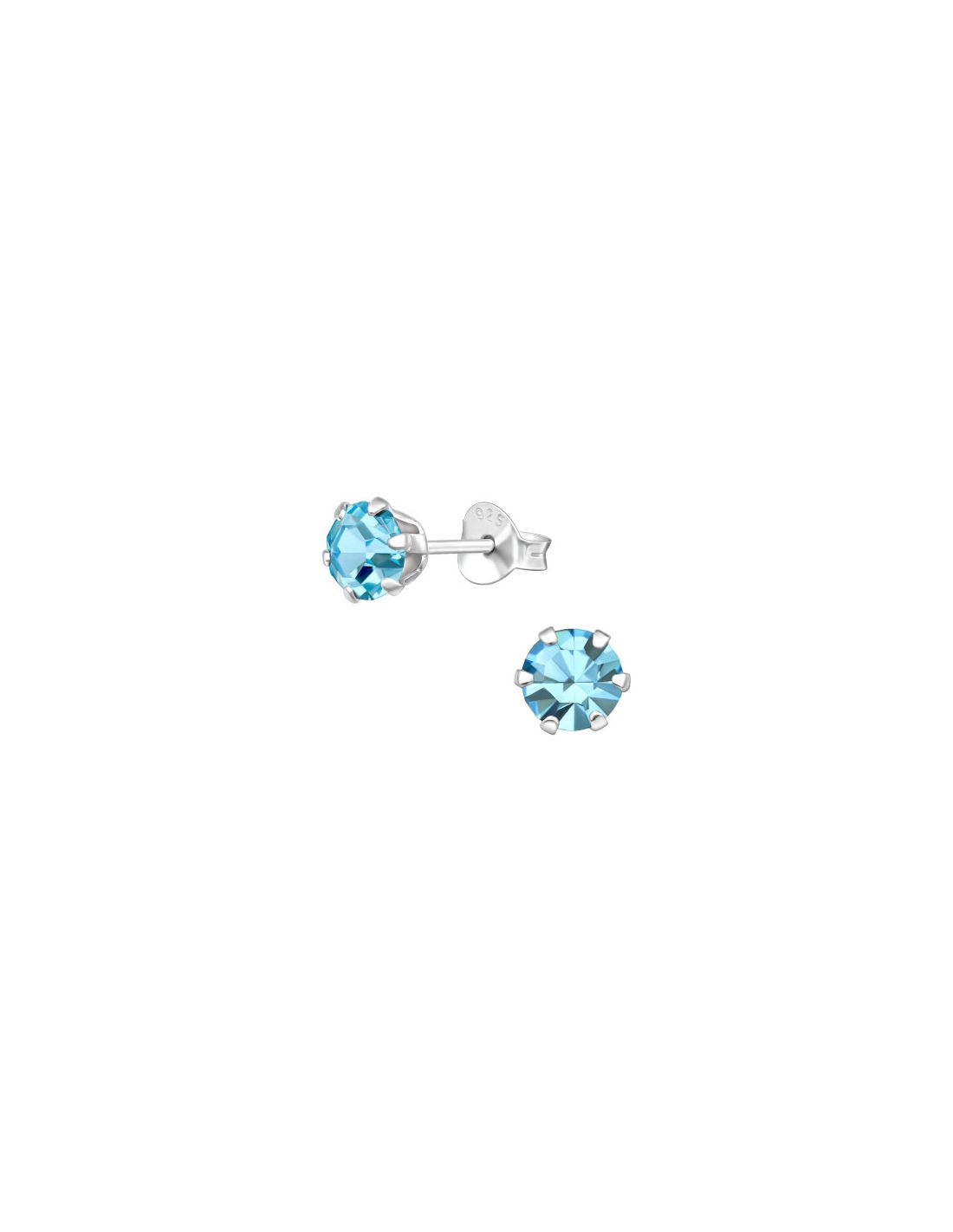 Aros de Plata Round 5Mm Aqua Bohemica