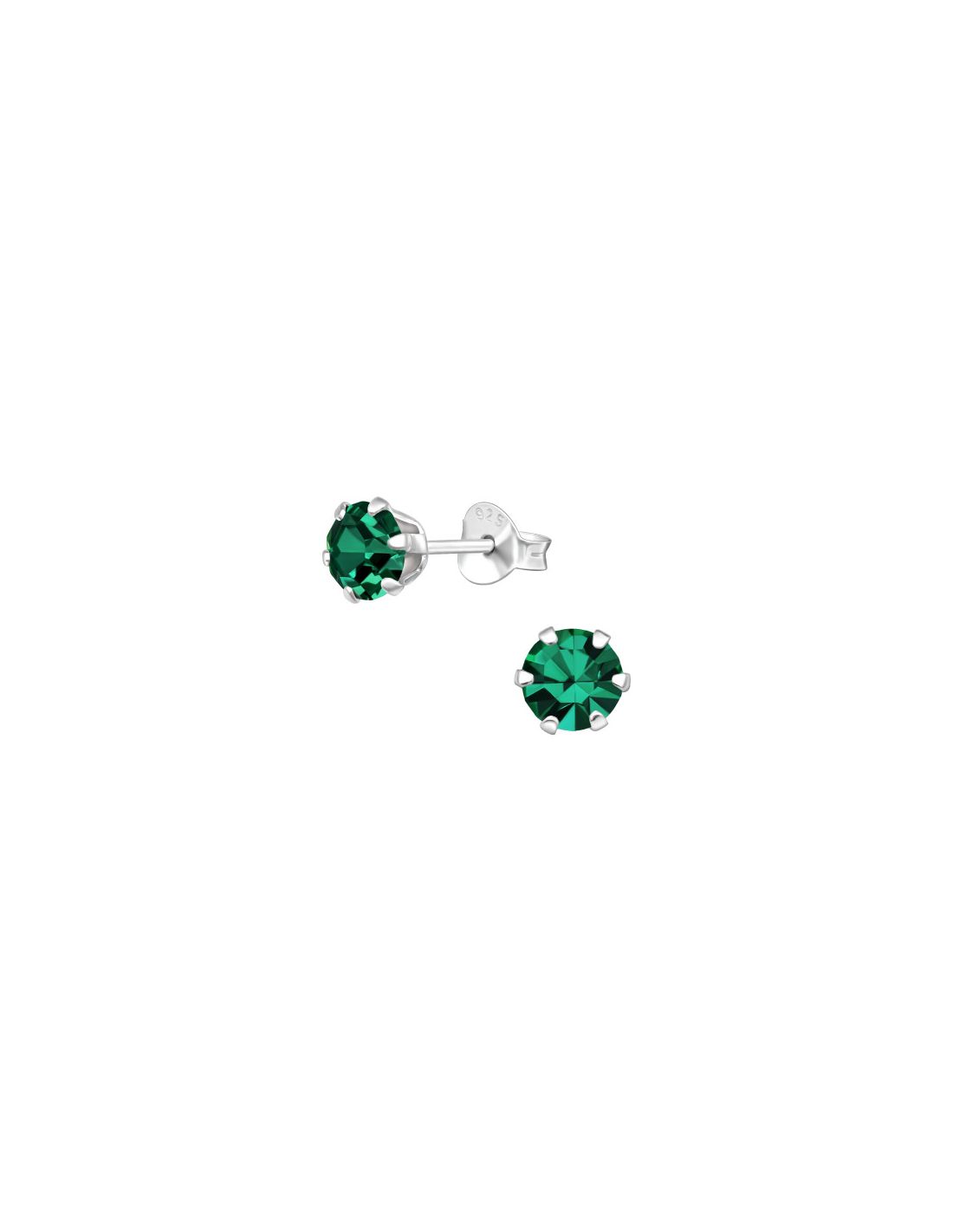 Aros de Plata Round 5Mm Emerald