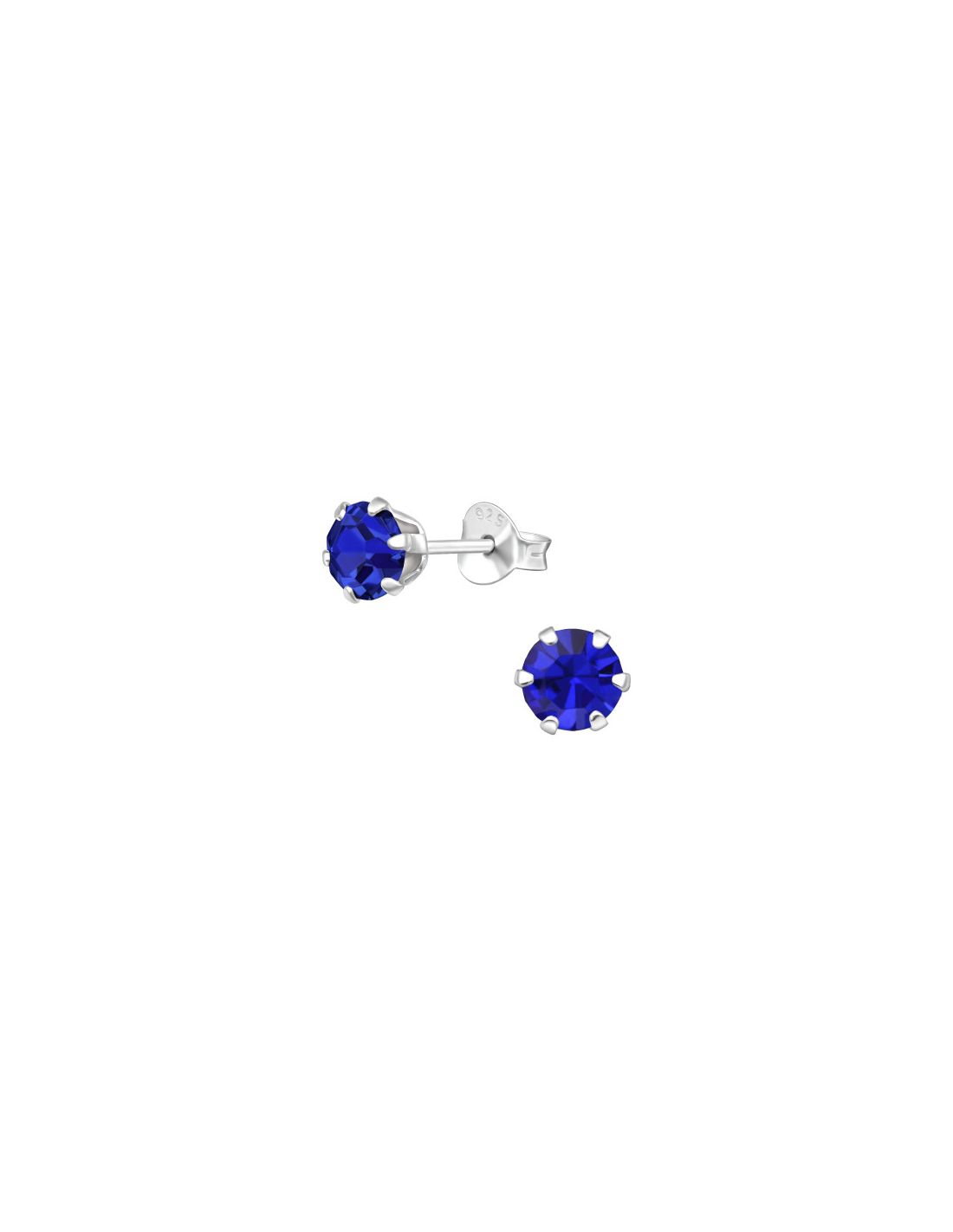 Aros de Plata Round 5Mm Sapphire