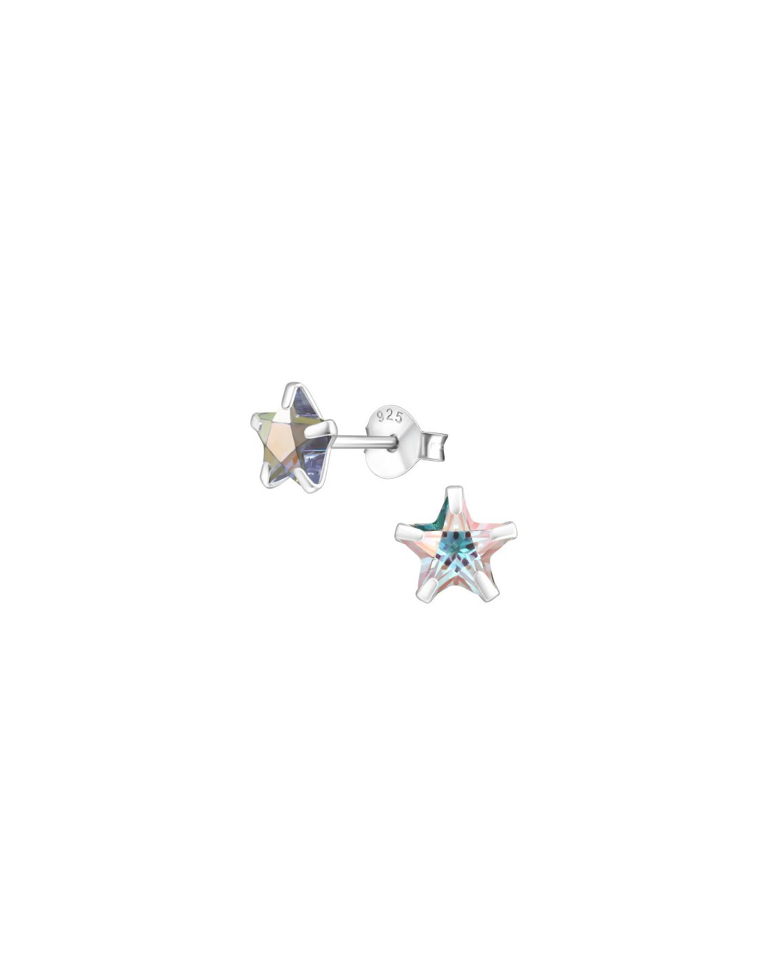 Aros de Plata Star 6Mm AB CZ Lavender