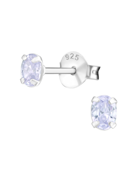 Aros de Plata Oval 3X4Mm CZ...
