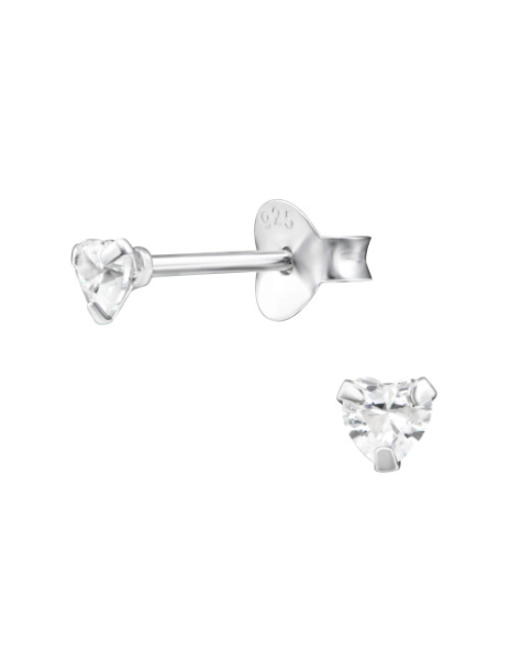 Aros de Plata Heart 3Mm CZ...