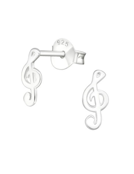 Aros de Plata Treble Clef -