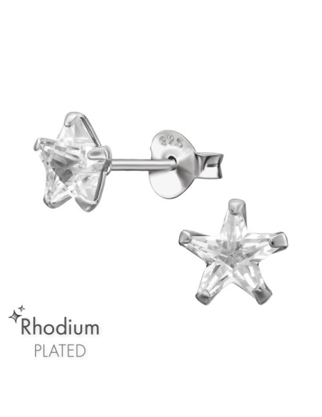 Aros de Plata Star 6Mm CZ...