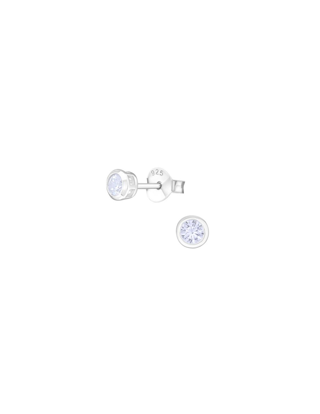 Aros de Plata Round 3Mm CZ Lavender