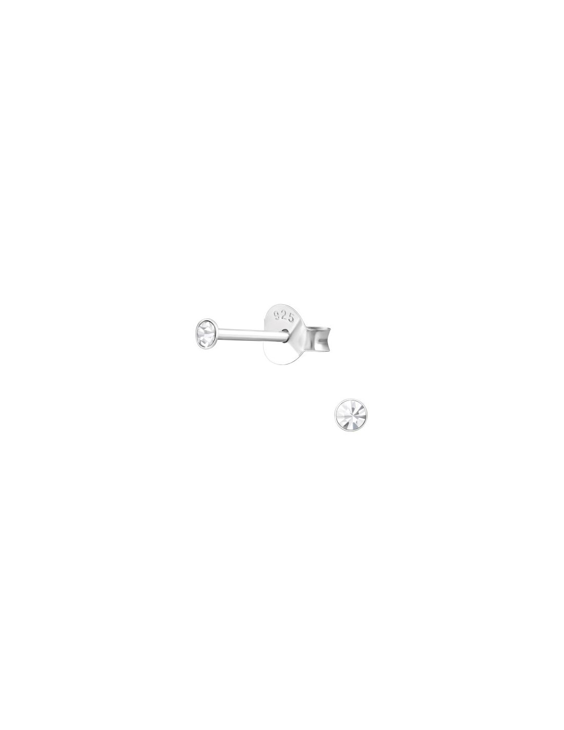 Aros de Plata 2Mm Round Crystal
