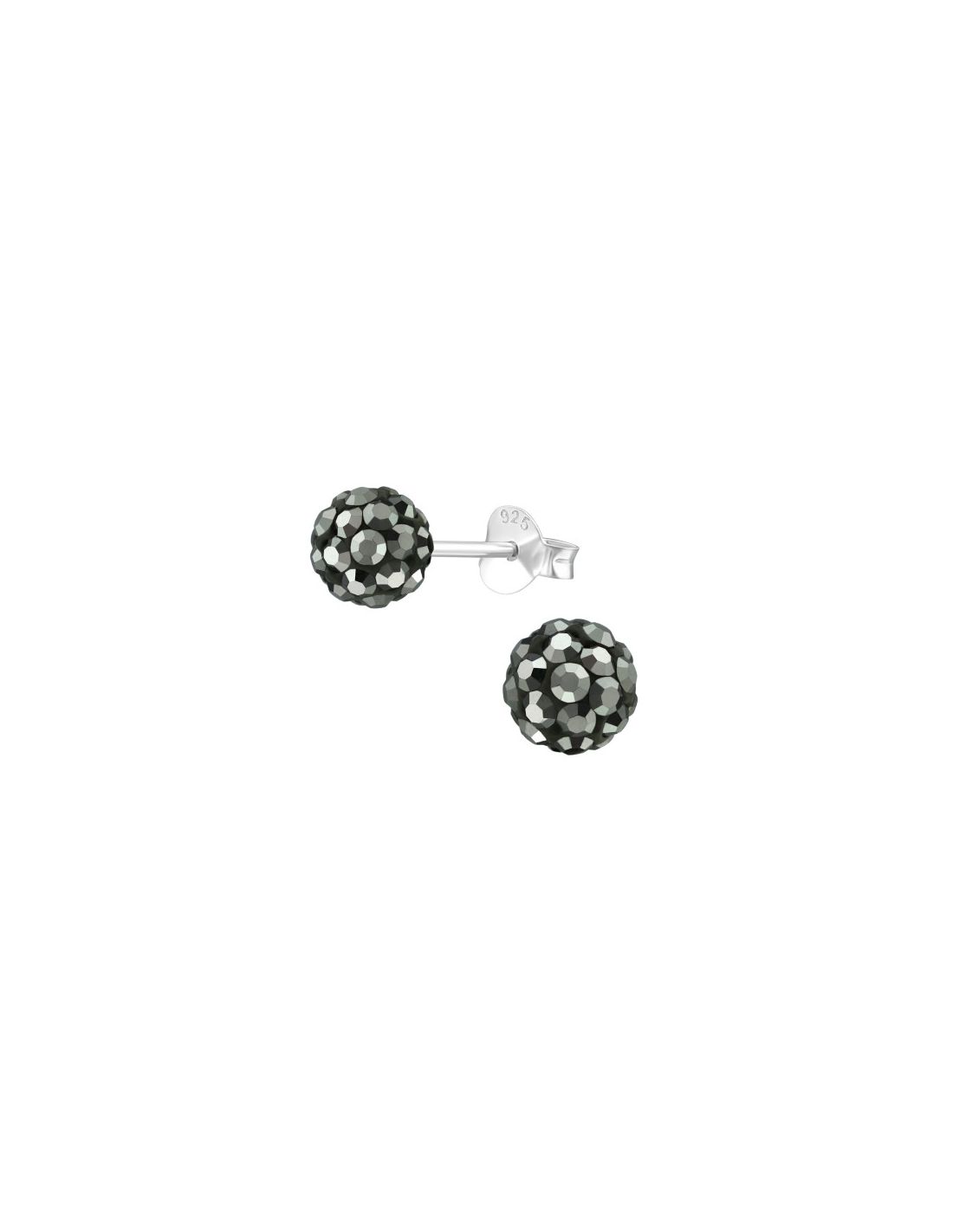Aros de Plata Ball 6Mm Hematite