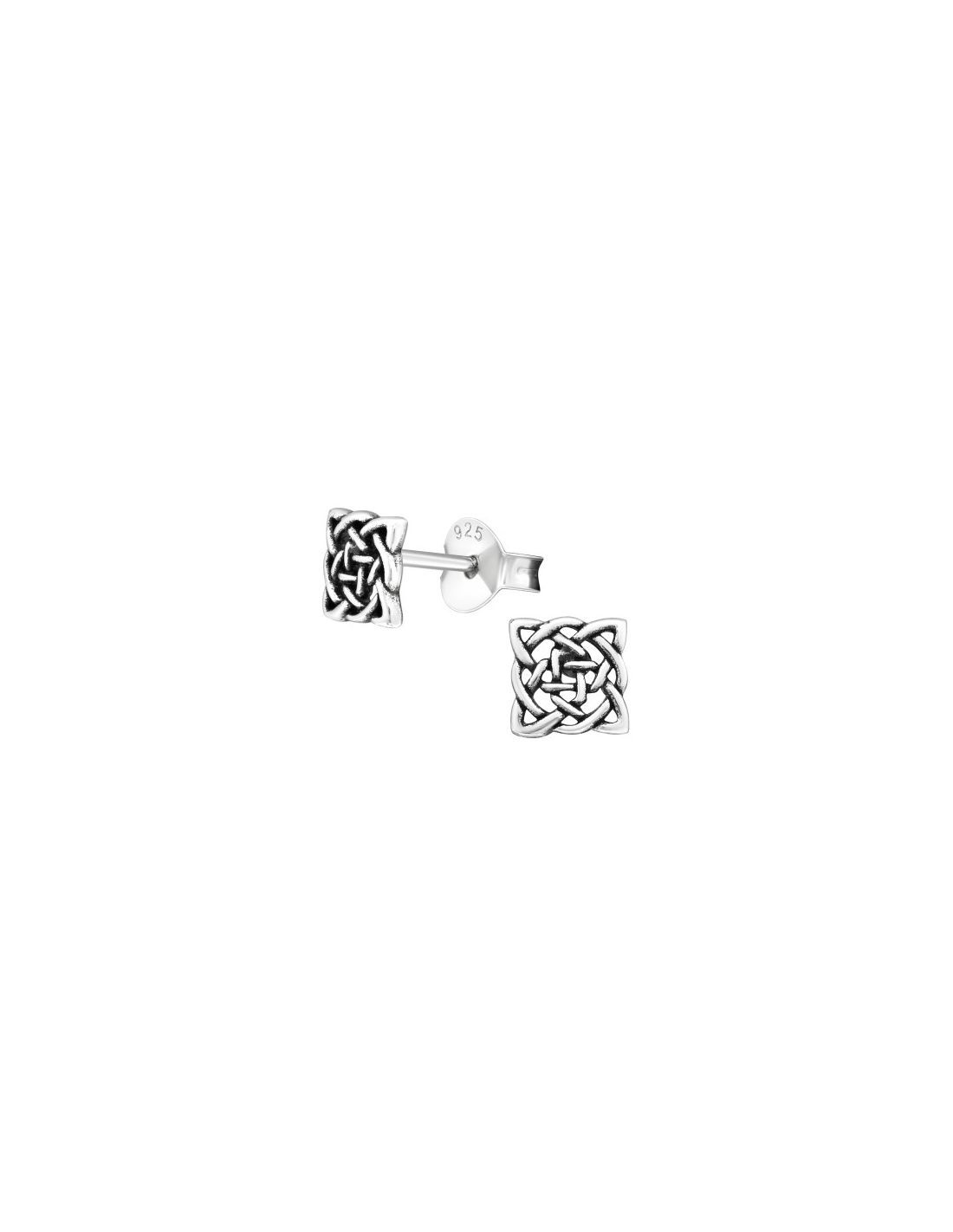 Aros de Plata Celtic Knot Square -