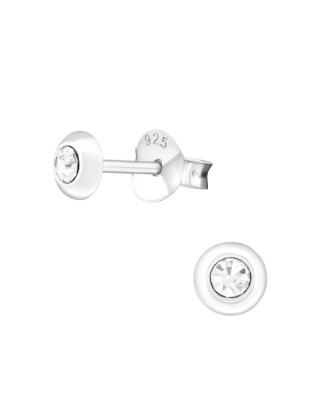 Aros de Plata Round Crystal