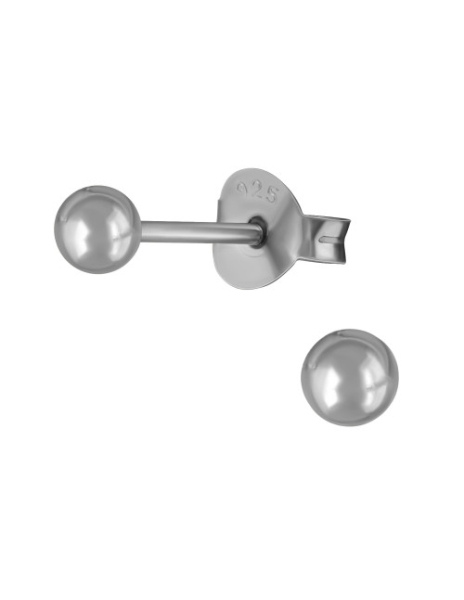 Aros de Plata Ball 3Mm -