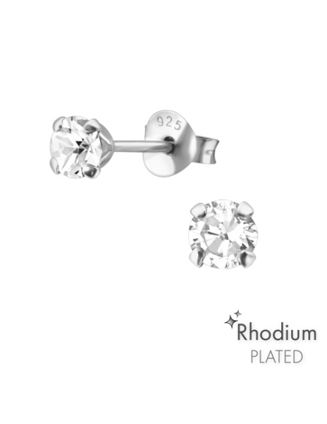 Aros de Plata Round 4Mm CZ...