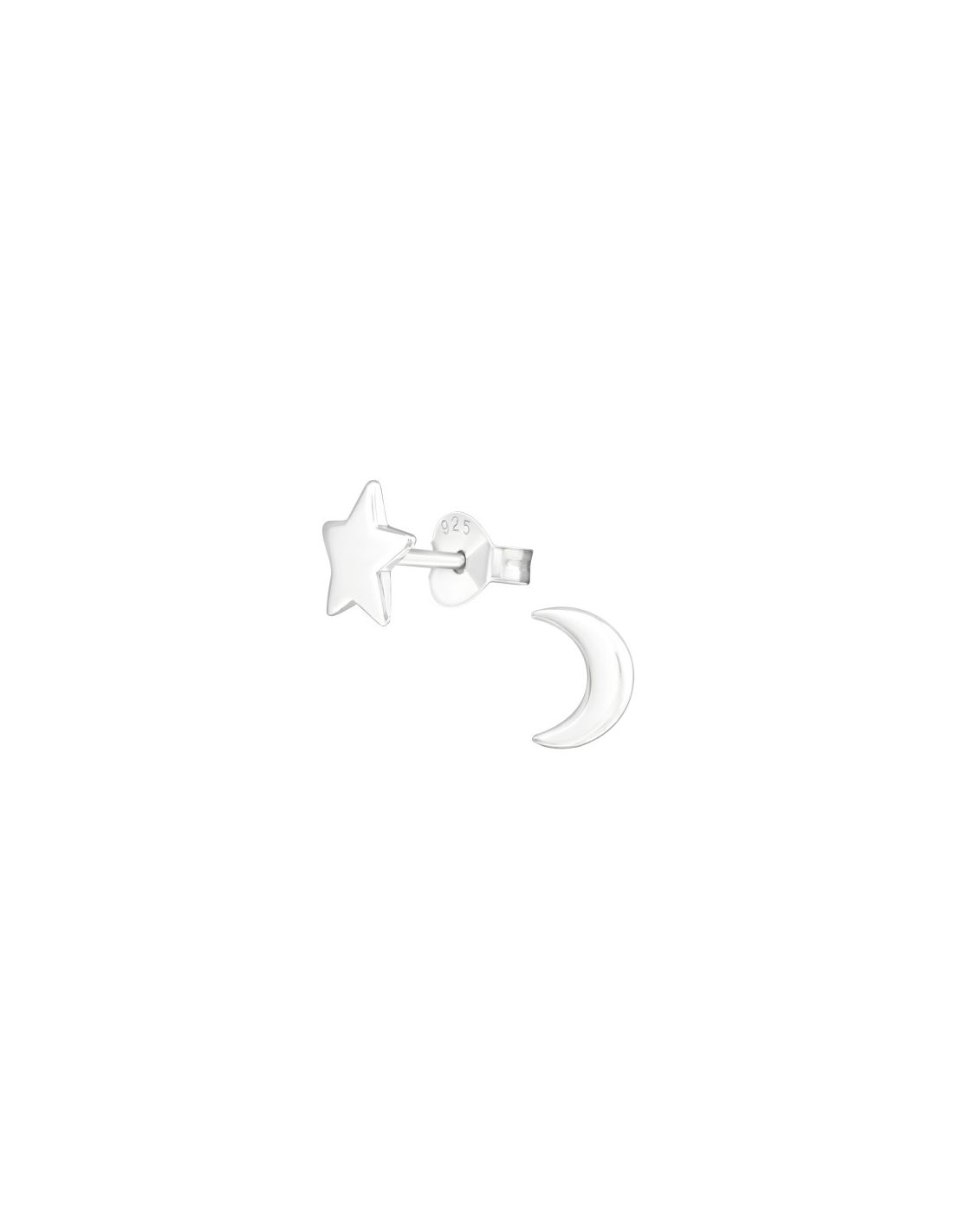 Aros de Plata Star And Moon -
