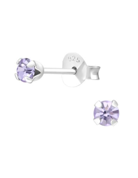 Aros de Plata Round 3Mm Violet