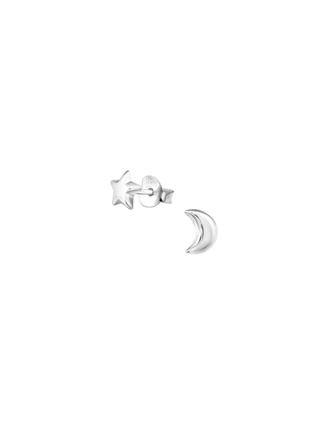 Aros de Plata Star & Moon -
