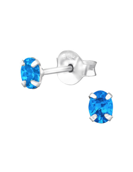 Aros de Plata Oval 3X4Mm CZ...