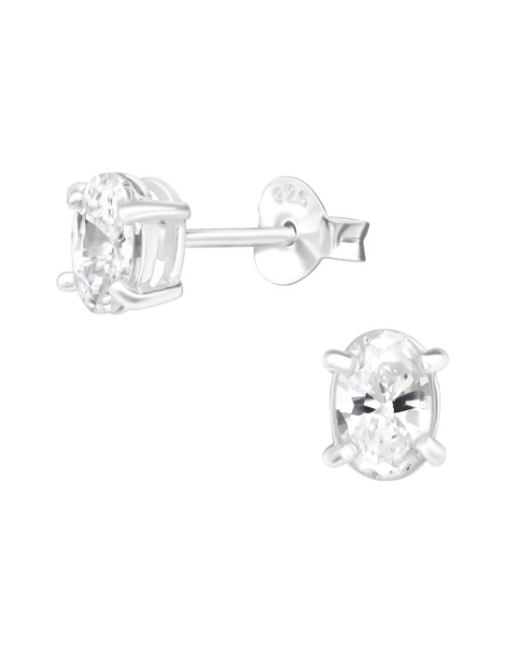 Aros de Plata Oval 4X6Mm CZ... 2