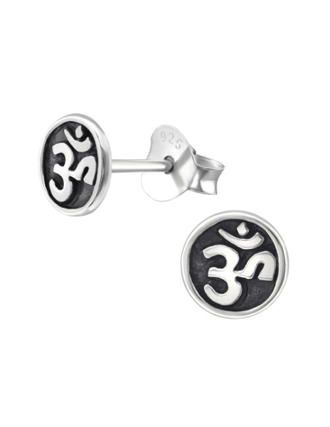 Aros de Plata Om Symbol - 2