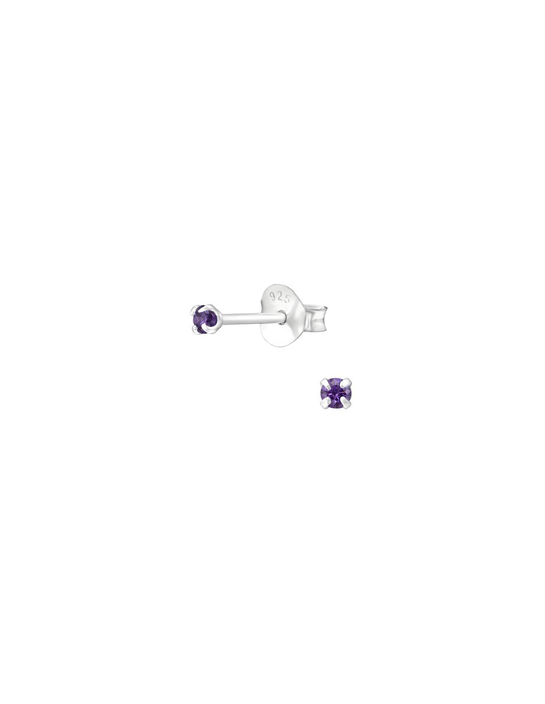 Aros de Plata Round 2Mm February - CZ...