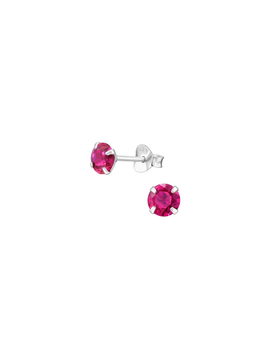 Aros de Plata Round 5Mm July - CZ Ruby
