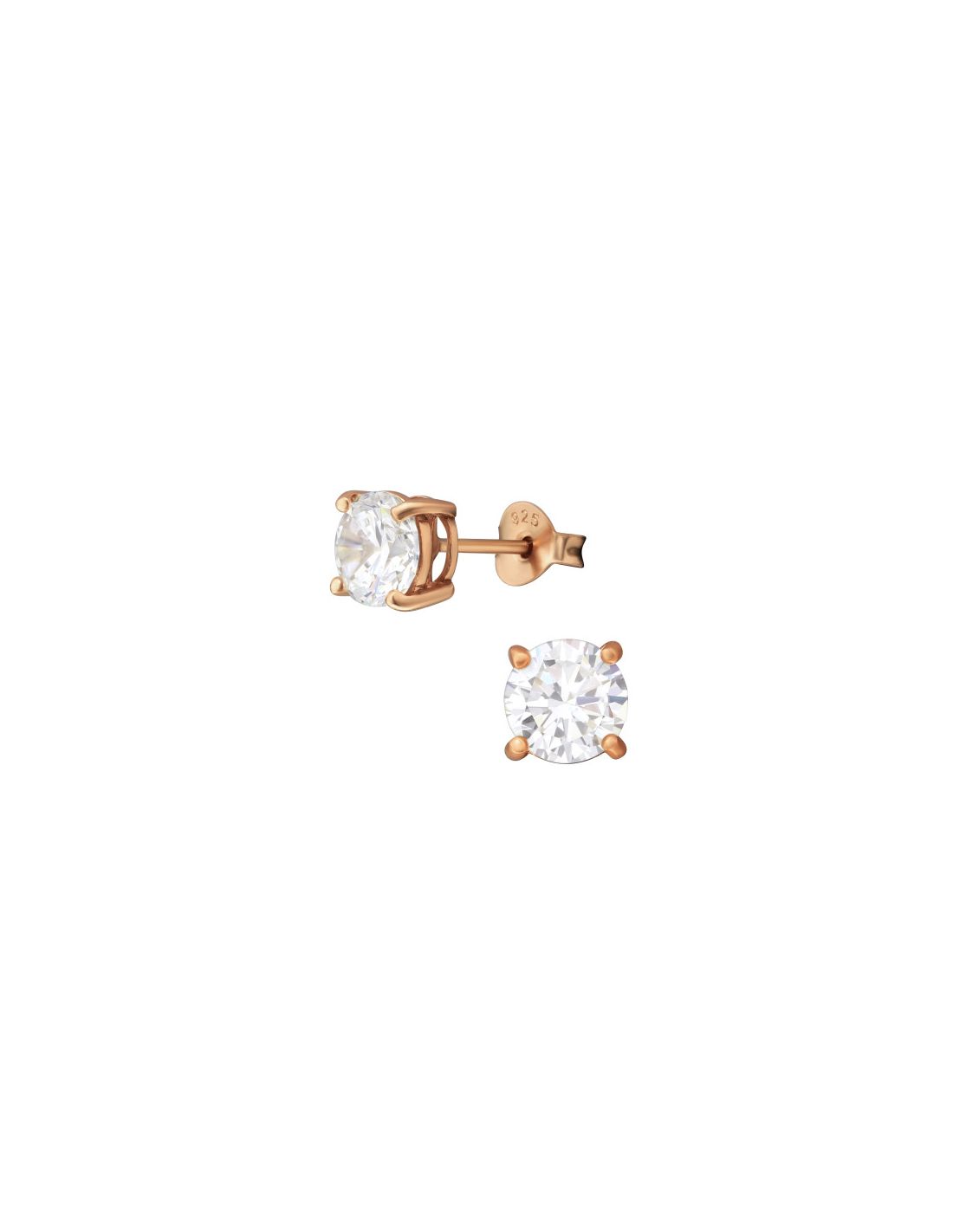 Aros de Plata Round 6Mm CZ Crystal
