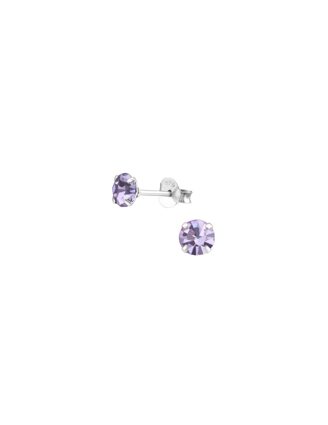 Aros de Plata 5Mm Round Violet
