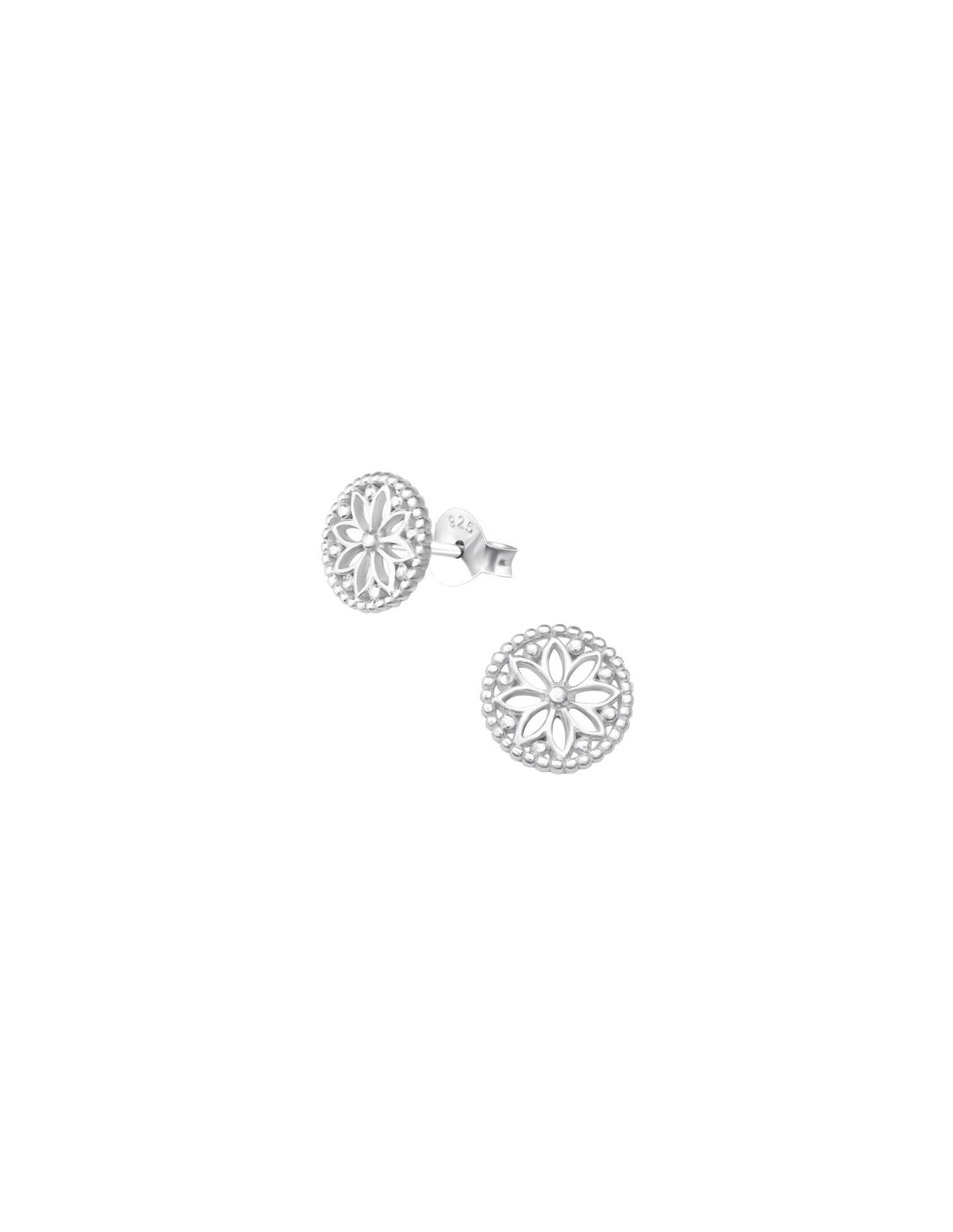 Aros de Plata Flower -
