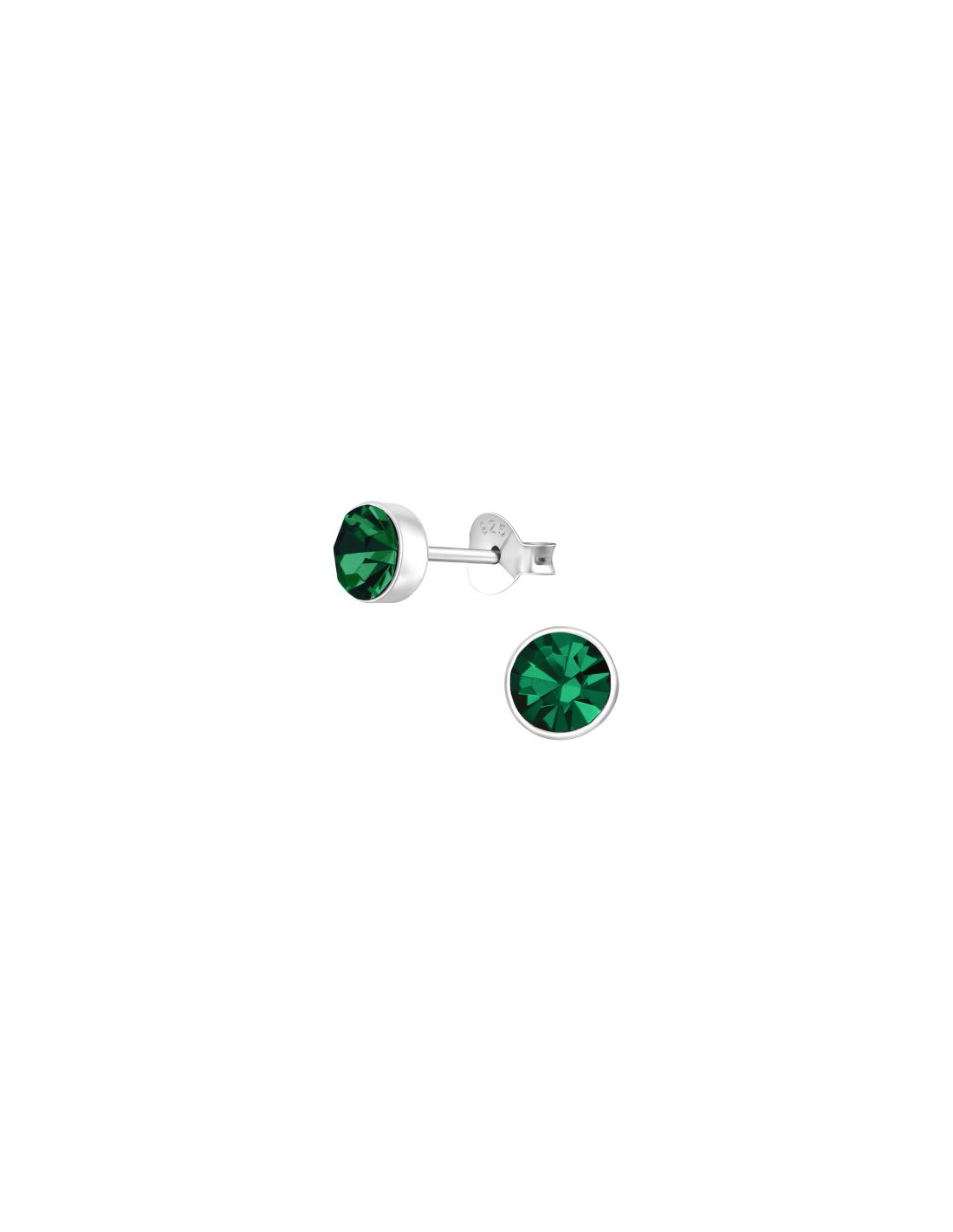 Aros de Plata Round 5Mm Emerald