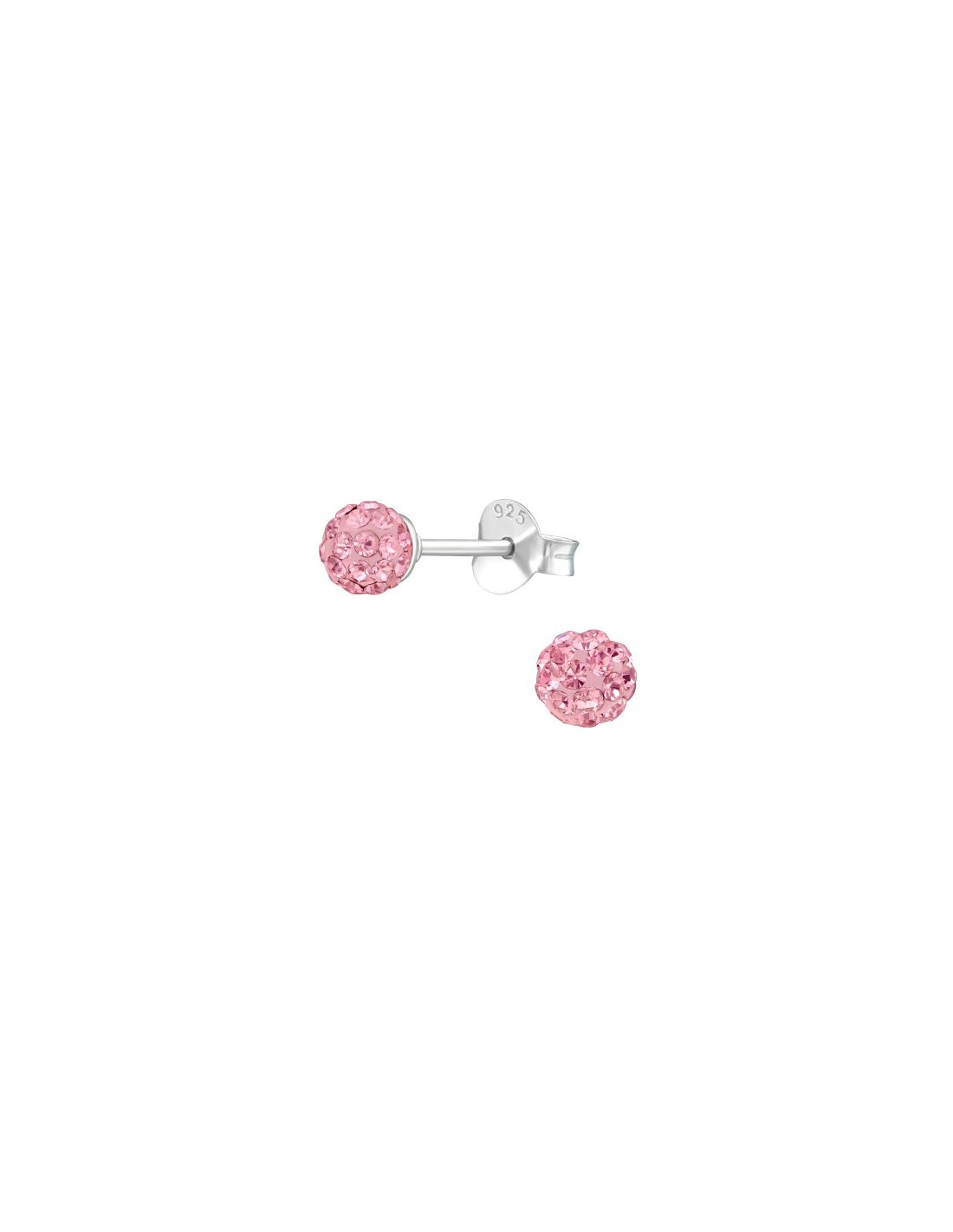 Aros de Plata Ball 4Mm Light Rose
