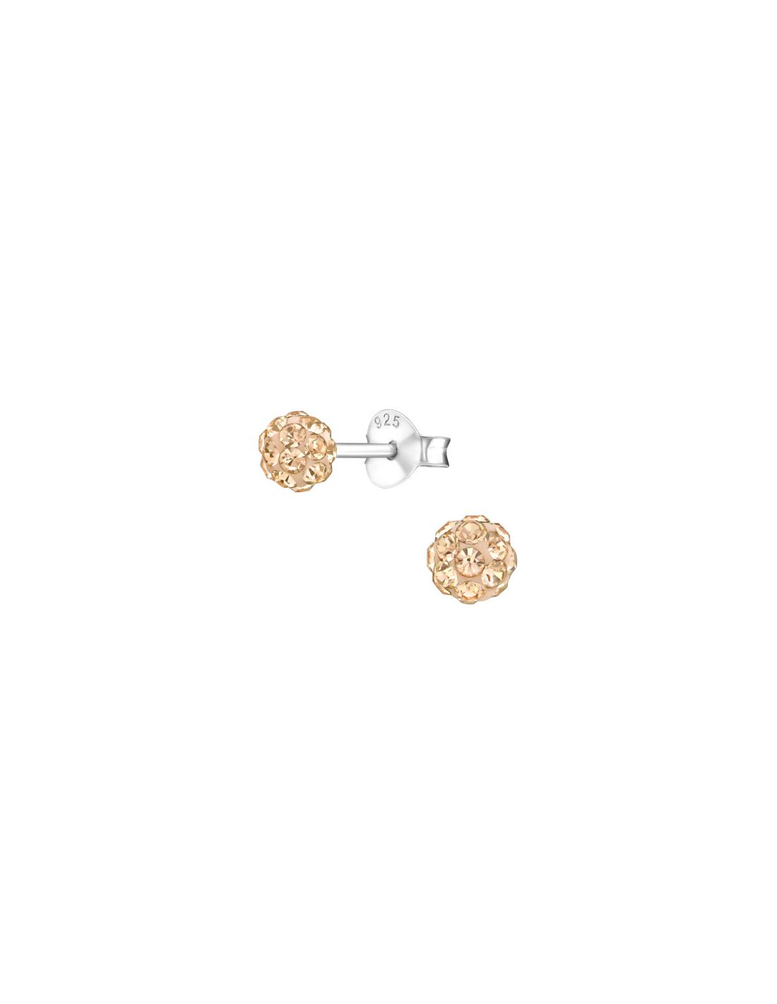 Aros de Plata Ball 4Mm Light Peach