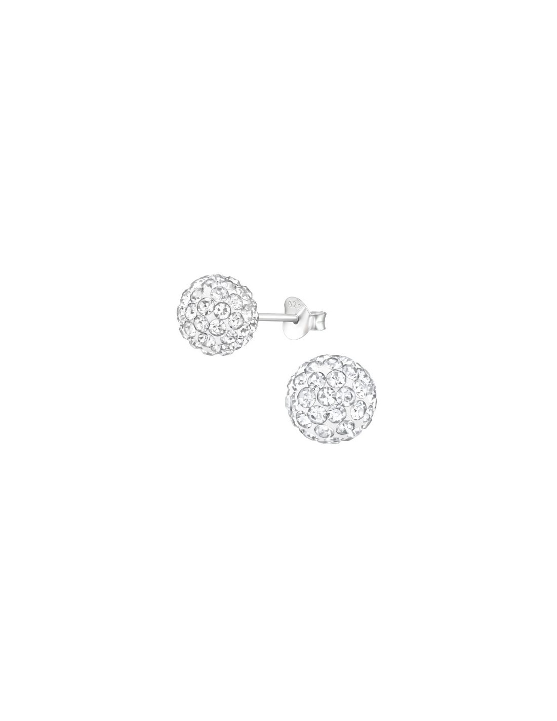 Aros de Plata Ball 8Mm Crystal