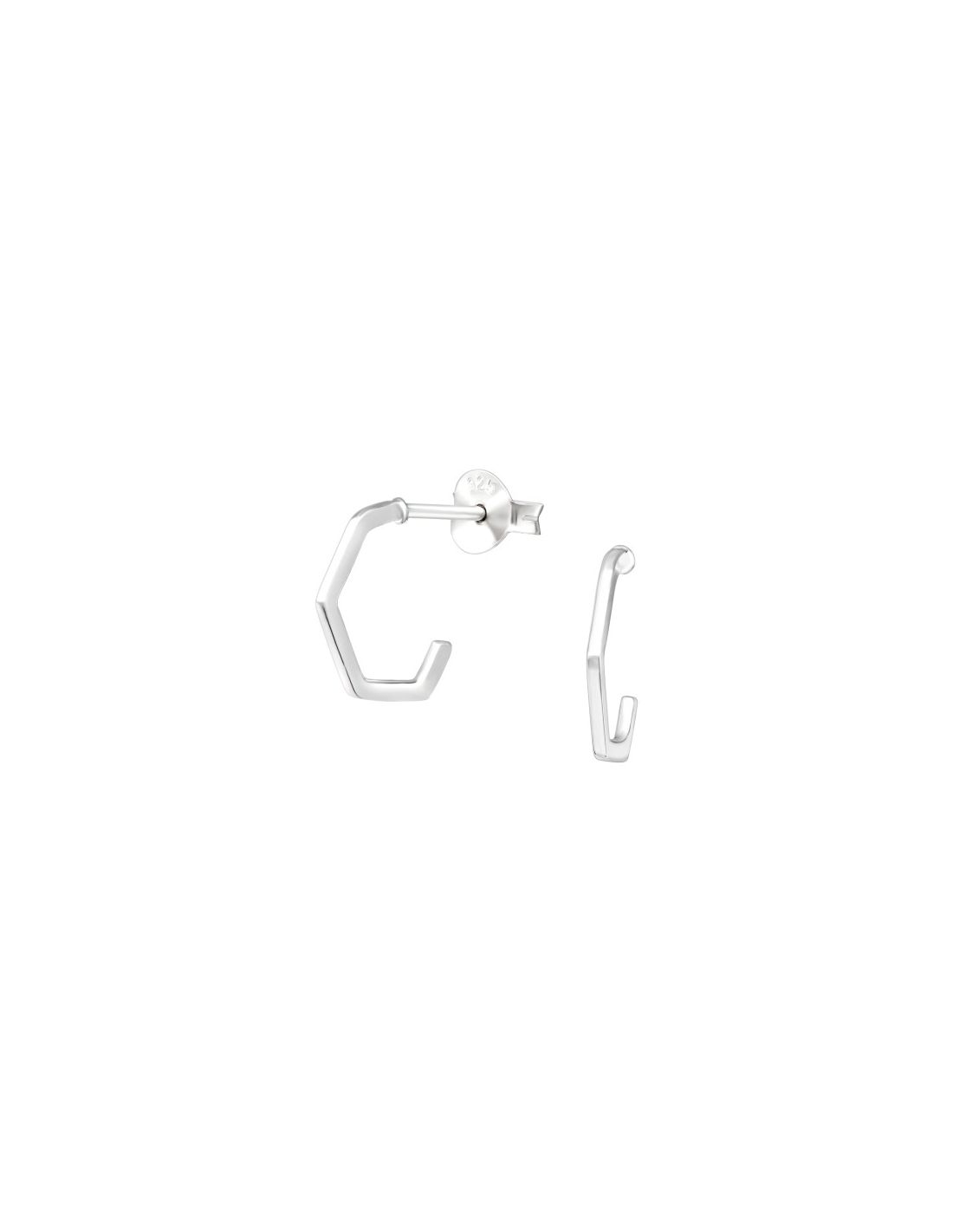 Aros de Plata Half Hoop 0.8Mm Wide -
