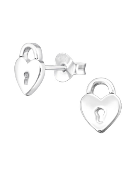 Aros de Plata Heart Padlock -