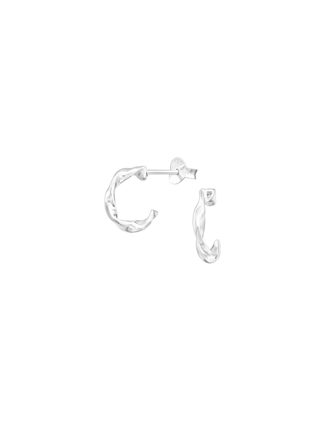 Aros de Plata Twisted Half Hoop -