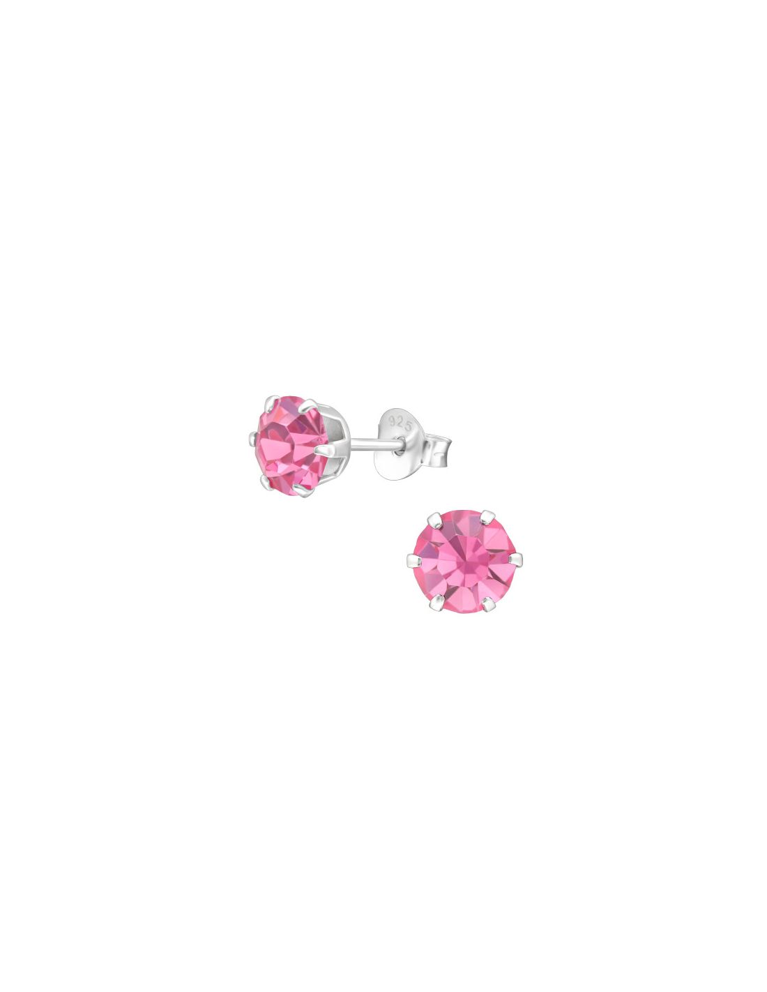 Aros de Plata 6Mm Round Rose