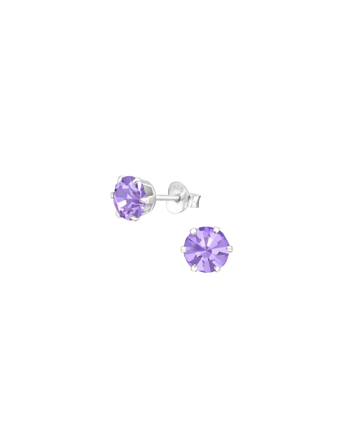 Aros de Plata 6Mm Round Violet