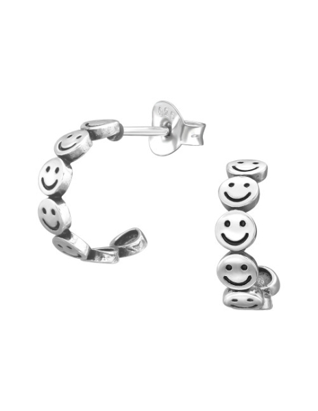 Aros de Plata Smile Face -