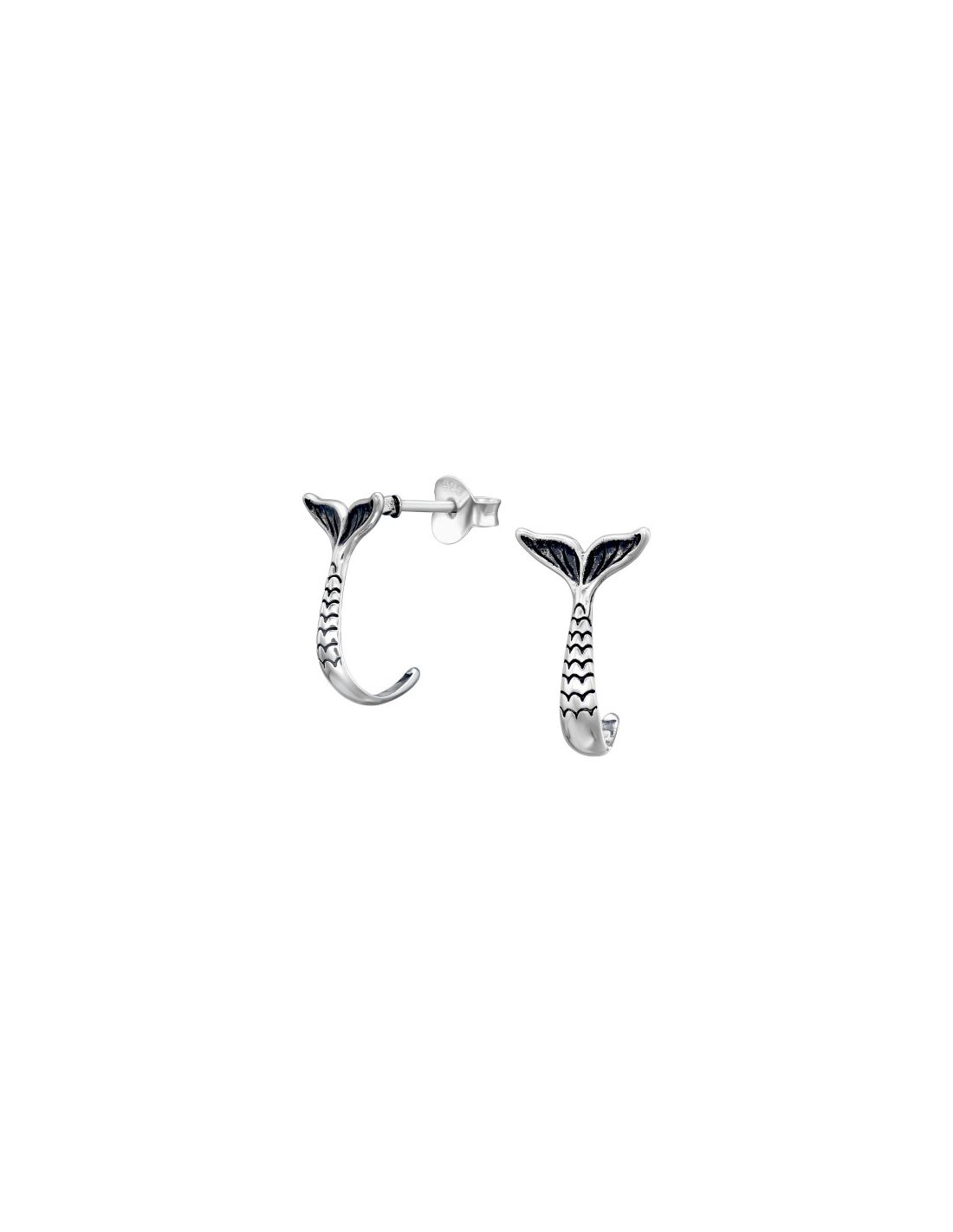 Aros de Plata Whale's Tail -