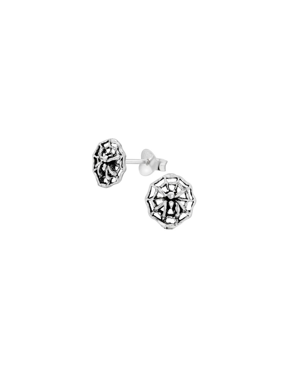 Aros de Plata Spider Web -