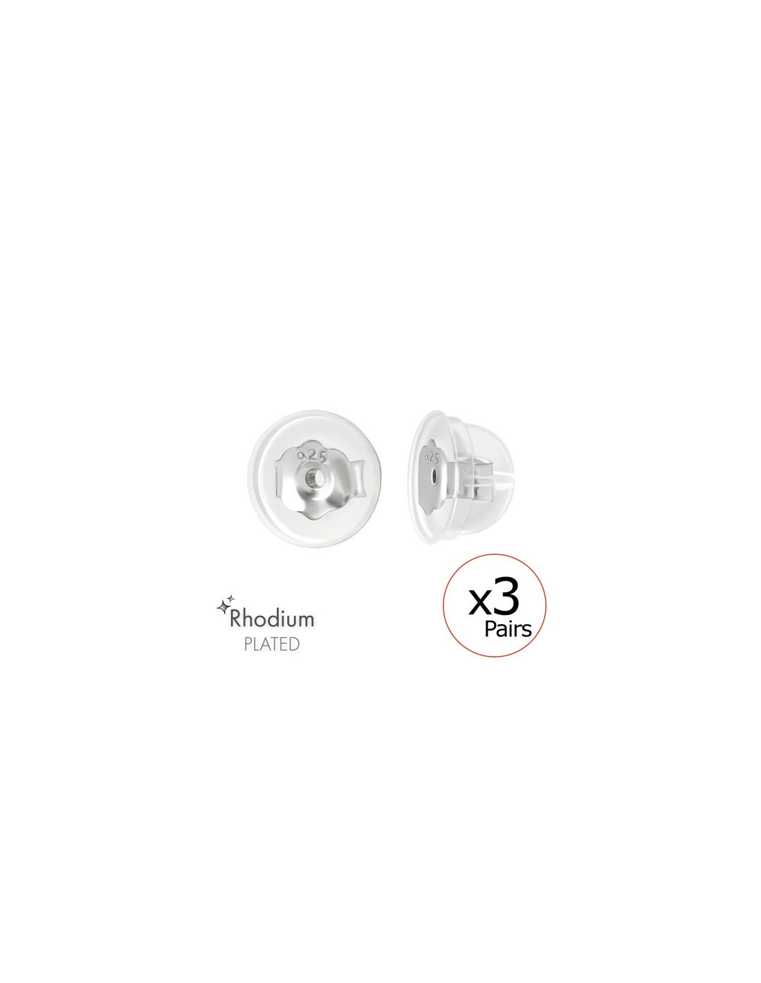 Aros de Plata Silicone Coated Rhodium...
