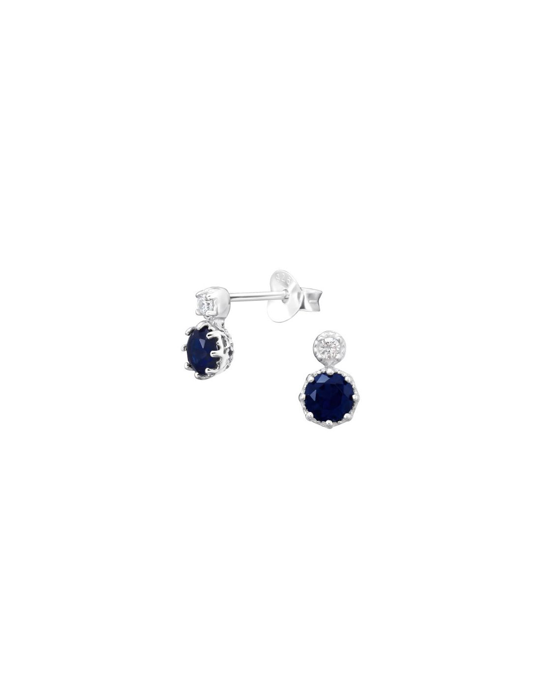 Aros de Plata Duo Stone -