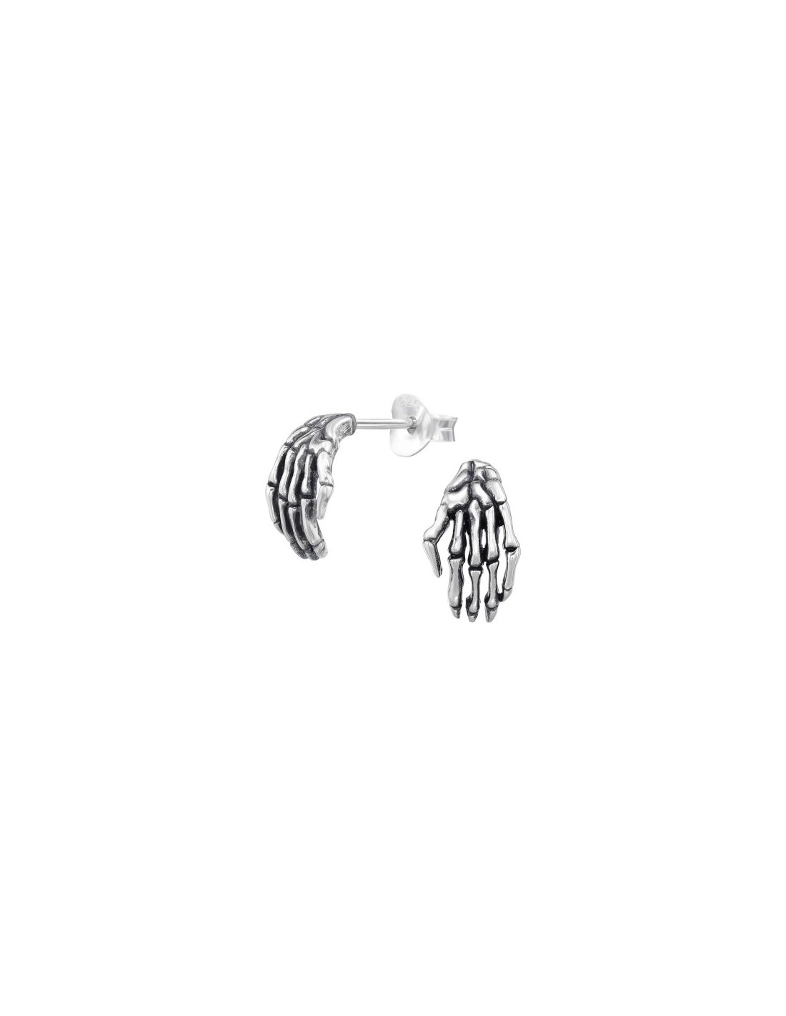 Aros de Plata Skeleton Hand -