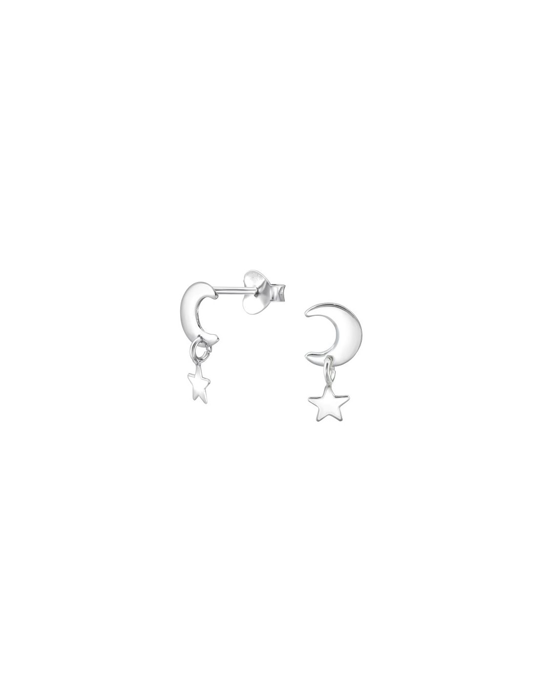 Aros de Plata Moon And Star -