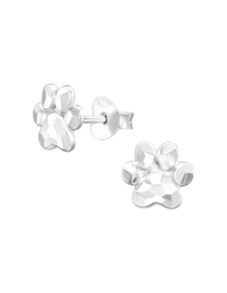 Aros de Plata Paw Print -